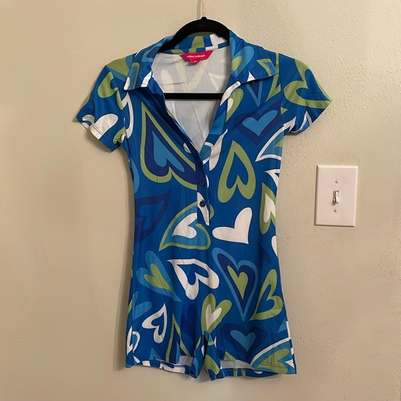 Urban threads polo romper in heart print - Picture 3 of 5